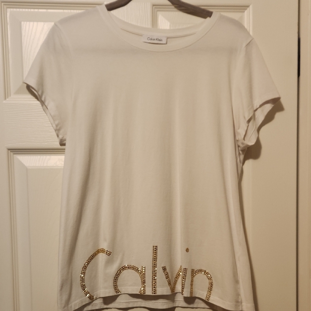 Calvin Klein White Relaxed Graphic Tee